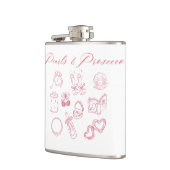 Perlen & Prosecco Design | Rosafarbenes Junggesell Flachmann (Links)