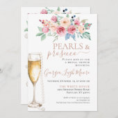 Perlen & Prosecco-Dusche Einladung (Vorne/Hinten)