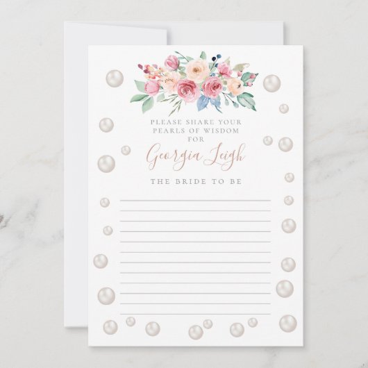 Perlen & Prosecco-Dusche Einladung (Vorderseite)