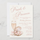 Perlen & Prosecco Einladung zur Brautparty (Vorderseite)