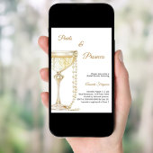Perlen Prosecco elegante Brautparty Einladung