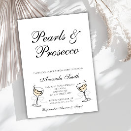 Perlen & Prosecco Elegantes Brautparty Einladung