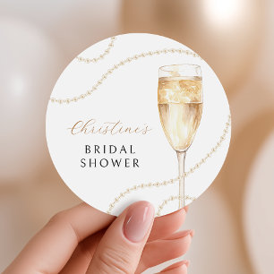 Perlen & Prosecco Gold Brautparty Stickers