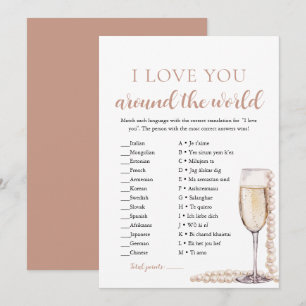 Perlen & Prosecco Ich liebe dich Spiel um die Welt Einladung