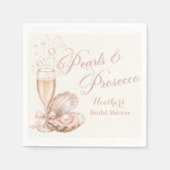 Perlen & Prosecco Junggesellinnen-Abschied Serviet Serviette (Vorderseite)