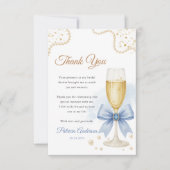 Perlen & Prosecco Junggesellinnenabschied Danksagu Dankeskarte (Vorderseite)