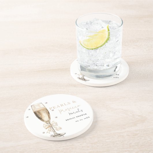 Perlen & Prosecco Junggesellinnenabschied Getränkeuntersetzer (Seite)