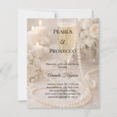 Perlen Prosecco Luxus Brautparty-Einladung (Vorderseite)