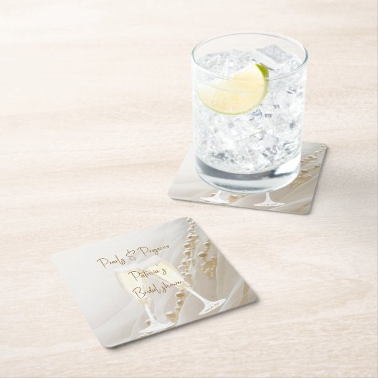 Perlen & Prosecco Moderne Kunst, Dichtung und Musi Rechteckiger Pappuntersetzer (Vor Ort)