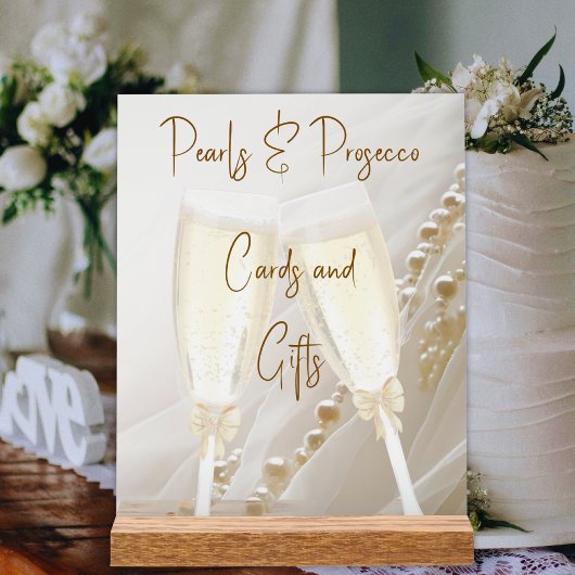 Perlen & Prosecco Modernes Brautparty Acrylschild