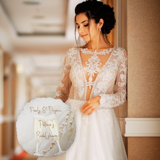 Perlen & Prosecco Modernes Brautparty Rundes Kissen