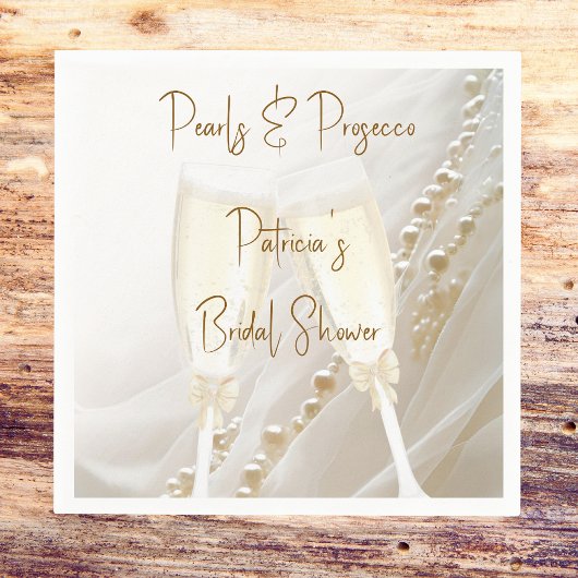 Perlen & Prosecco Modernes Brautparty Serviette