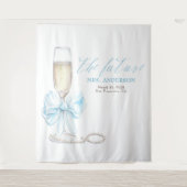 Perlen & Prosecco Mrs Foto-Requisite Hintergrund Wandteppich (Vorderseite)