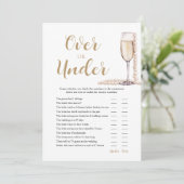 Perlen & Prosecco-Over oder unter Brautparty Einladung (Stehend Vorderseite)