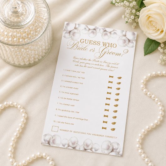 Perlen & Prosecco - Rate mal, Hochzeitsdusche-Spie Flyer