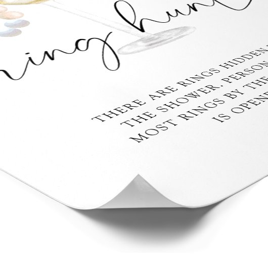 Perlen & Prosecco - Ringjagd Brautparty Poster (Ecke)