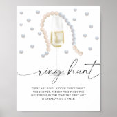 Perlen & Prosecco - Ringjagd Brautparty Poster (Vorne)