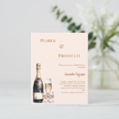 Perlen Prosecco rosafarbene Schleife Brautparty-Ei (Stehend Vorderseite)