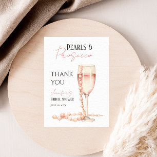 Perlen & Prosecco Rosafarbenes Geschenk zur Brautp Dankeskarte