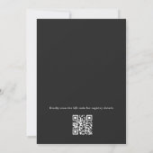 Perlen & Prosecco Schwarze Schleife QR Code Brautp Einladung (Rückseite)
