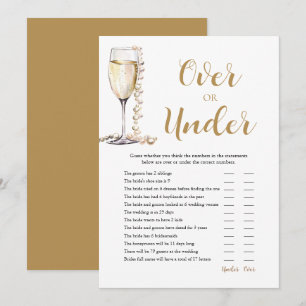Perlen & Prosecco Über- oder Unter-Spiel für den B Einladung