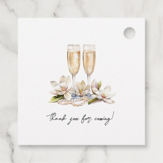 Perlen & Prosecco - Vintages Chic Brautparty Geschenkanhänger (Rückseite)