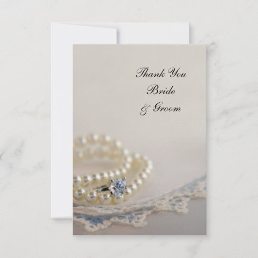 Perlen, Ring, Blue Vintag Lace Wedding Danke (Vorderseite)