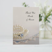 Perlen, Ring, Blue Vintag Lace Wedding Danke (Stehend Vorderseite)