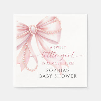 Perlen-Rosa-Schleife Süße Kleine Mädchen-Baby-Part Serviette