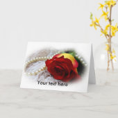 Perlen & Rose - individuell anpassbare Grußkarte Karte (Gelbe Blume)