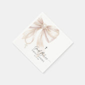 Perlen-Rosenkranz-Schleife Taufe Serviette (Ecke)