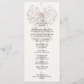 Perlen-Satin-Schleife Elegantes Hochzeitsprogramm Programm (Rückseite)