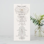 Perlen-Satin-Schleife Elegantes Hochzeitsprogramm Programm (Stehend Vorderseite)