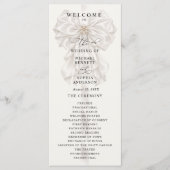 Perlen-Satin-Schleife Elegantes Hochzeitsprogramm Programm (Vorderseite)