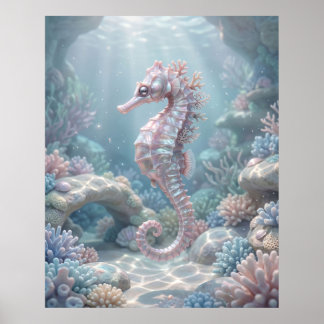 Perlen-Seepferdchen-Grotte Poster