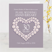 Perlen Sie 30. Jahrestagsbruder-Schwägerinkarte Karte (Gelbe Blume)