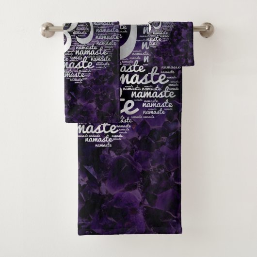 Perlen Sie Namaste Wort-Kunst in Lotus mit Badhandtuch Set (Insitu)
