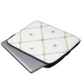 Perlen-Sonnenstrahl-Gitter-Schmuckmuster Laptopschutzhülle (Vorne Knopf)