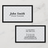 Perlen-Steppdecken-Klavier-Lehrer-Visitenkarte Visitenkarte (Vorne/Hinten)