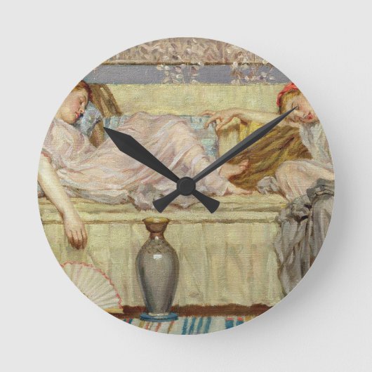 Perlen (Studie), c.1875 (Öl auf Leinwand) Runde Wanduhr (Vorderseite)