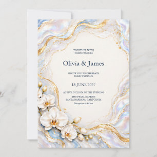 Perlen-Tiden-Orchideen-Hochzeit Einladung