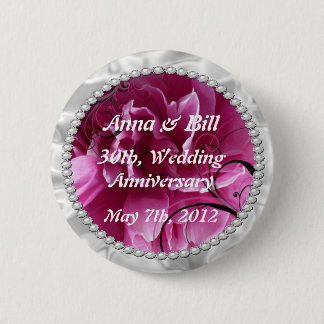 Perlen u. Knopf des Rosa-BlumenWirbel Save the Button