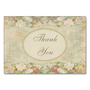 Perlen u. Spitze-Shabby Chic-Blumen danken Ihnen Tischnummer