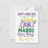 Perlen und Blasen ist eine Mardi Gras Thing Card Mitteilungskarte (Vorderseite)