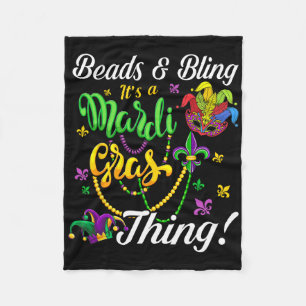 Perlen und Bling Es ist eine Mardi Gras Sache Karn Fleecedecke