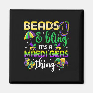 Perlen und Bling Es ist eine Mardi Gras Sache Karn Magnet
