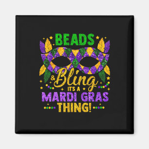 Perlen und Bling ist ein Mardi Gras Thing Carnival Magnet