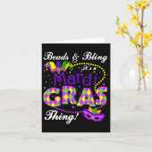 Perlen und Bling ist ein Mardi Gras Thing Holiday  Karte (Gelbe Blume)