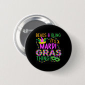 Perlen und Bling seiner a Mardi Gras Thing Nola Fe Button (Vorne & Hinten)