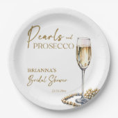 Perlen und Brautparty der Prosecco Pappteller (Vorderseite)